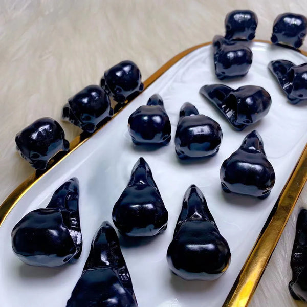 Black Obsidian Raven Skulls-ToShay.org