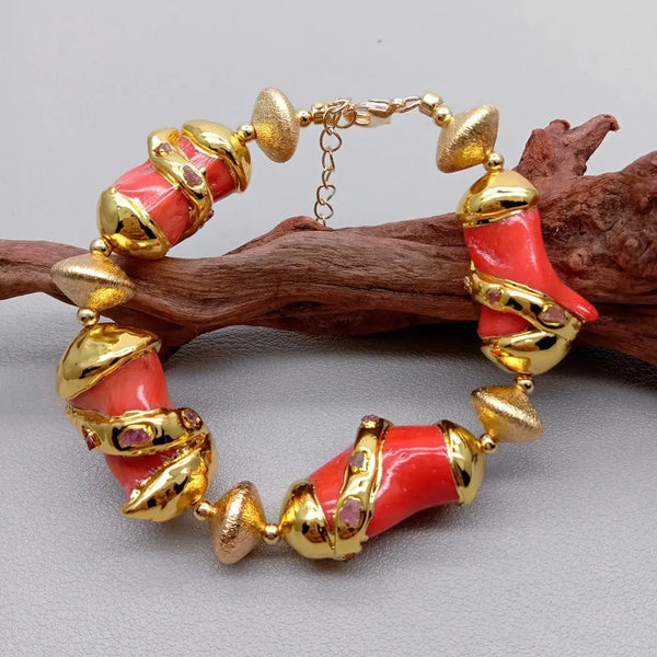 Orange Coral Bracelet-ToShay.org
