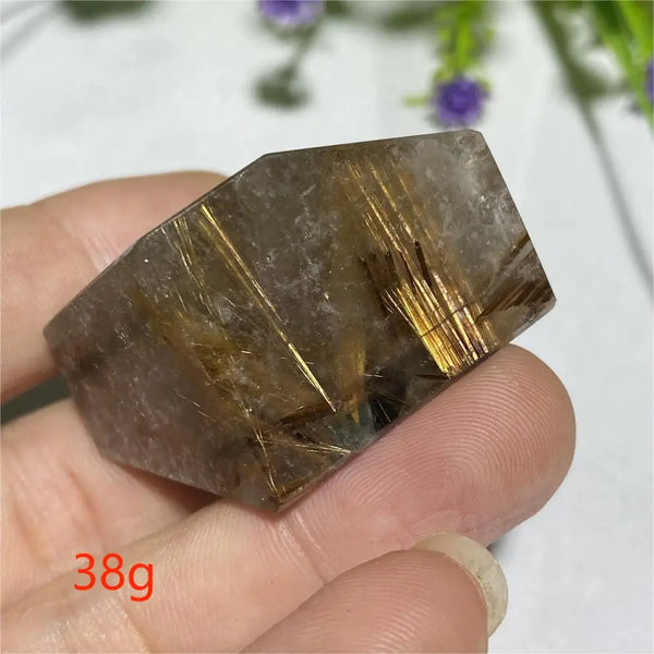 Gold Rutilated Hair Crystal-ToShay.org