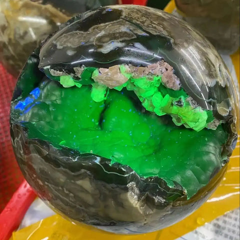 Green Volcano Agate Ball-ToShay.org
