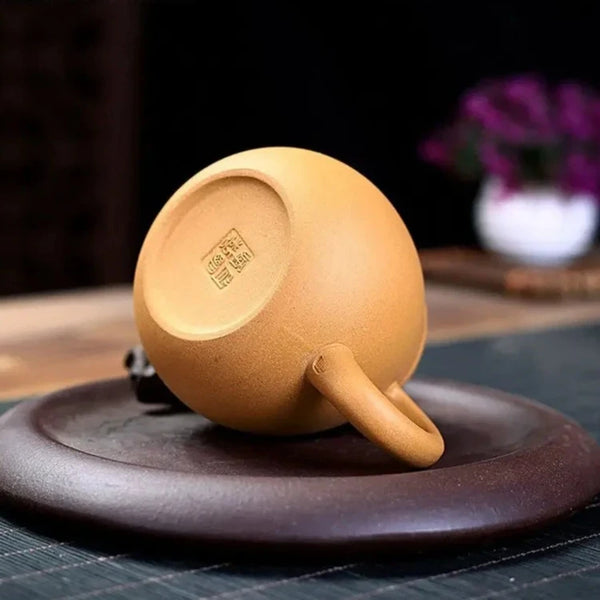 Yellow Dragon Egg Clay Teapot-ToShay.org
