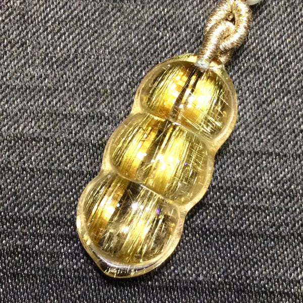 Gold Rutilated Quartz Pendant-ToShay.org