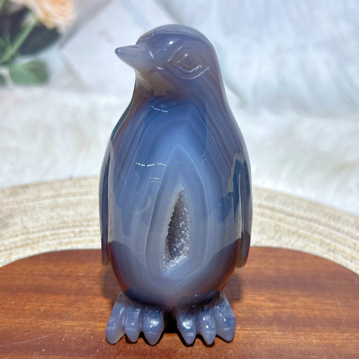 Grey Agate Geode Penguin-ToShay.org