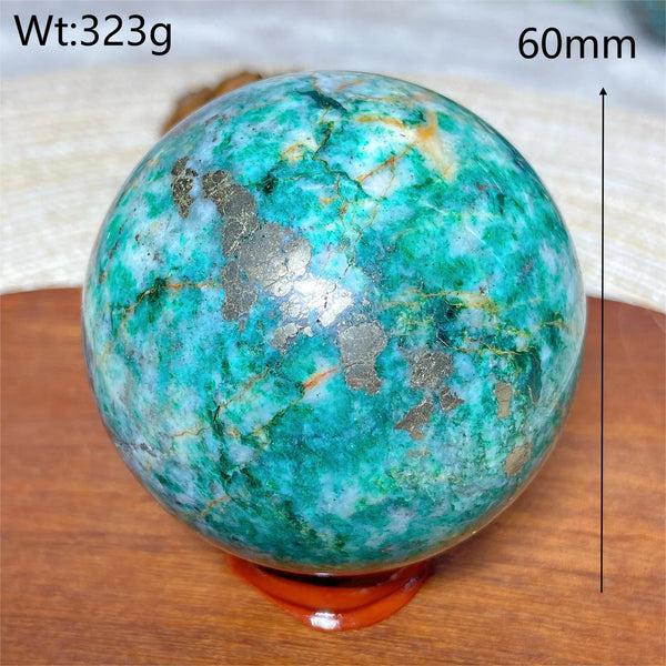 Green Jasper Pyrite Ball-ToShay.org