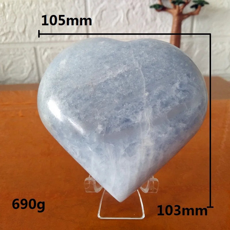 Blue Celestite Crystal Heart-ToShay.org
