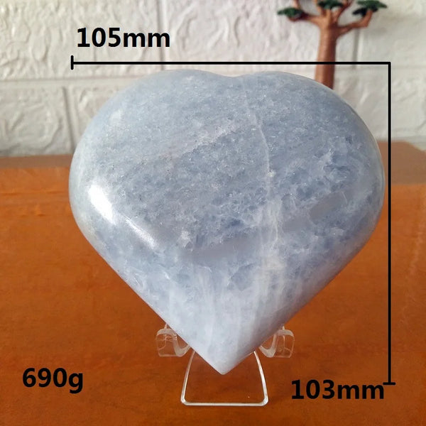 Blue Celestite Crystal Heart-ToShay.org