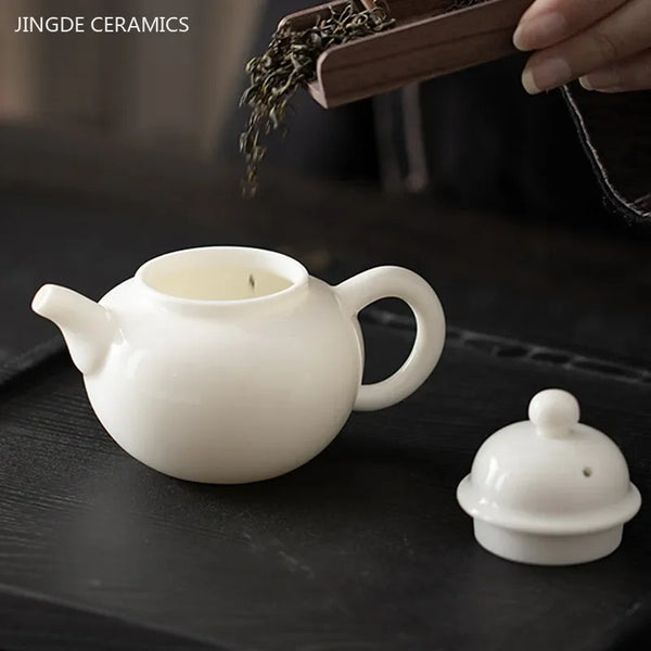 White Porcelain Teapot-ToShay.org