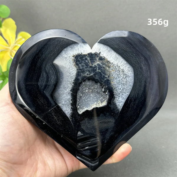 Black Agate Crystal Heart-ToShay.org