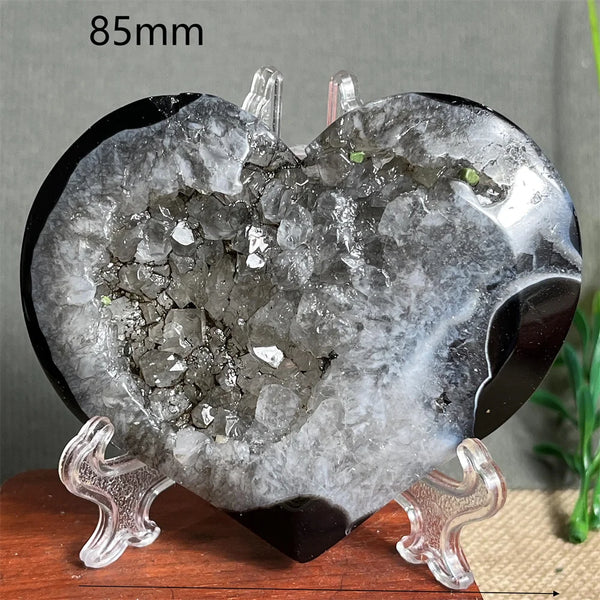 Black Agate Cluster Heart-ToShay.org