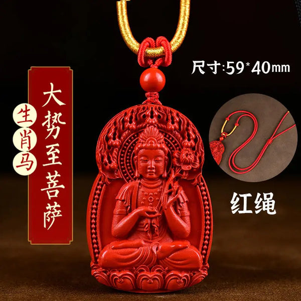 Red Cinnabar Buddha Pendant-ToShay.org