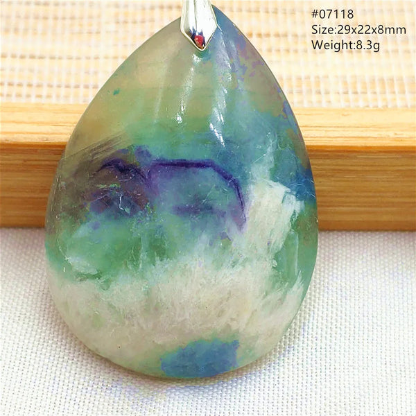 Green Feather Fluorite Pendant-ToShay.org