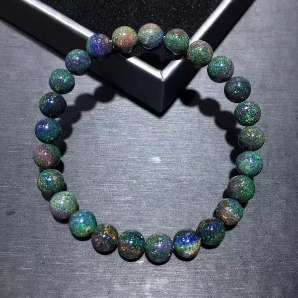 Black Opal Bead Bracelet-ToShay.org
