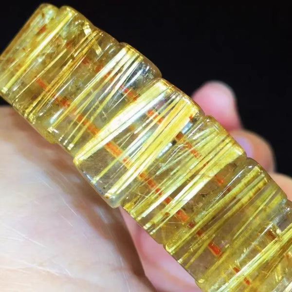 Gold Rutilated Quartz Bracelet-ToShay.org