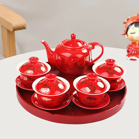 Red Gaiwan Tea Sets-ToShay.org