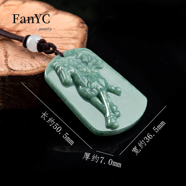 Green Jadeite Horse Pendant-ToShay.org