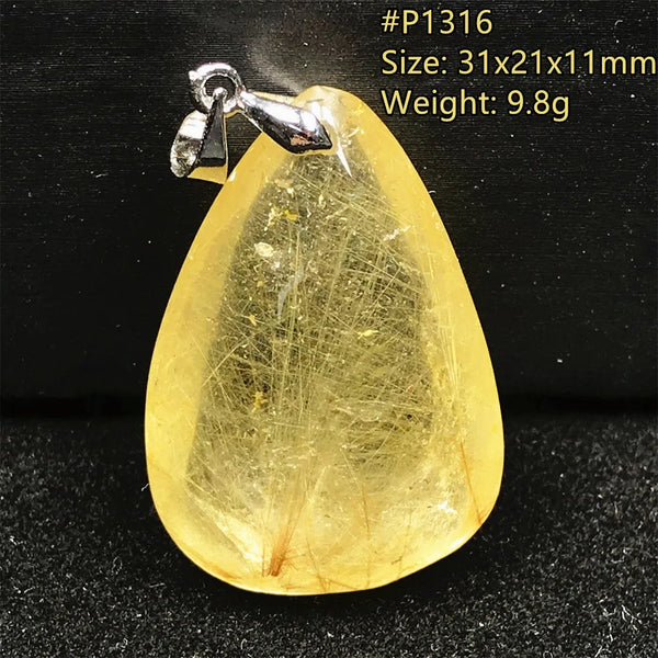Gold Rutilated Quartz Pendant-ToShay.org