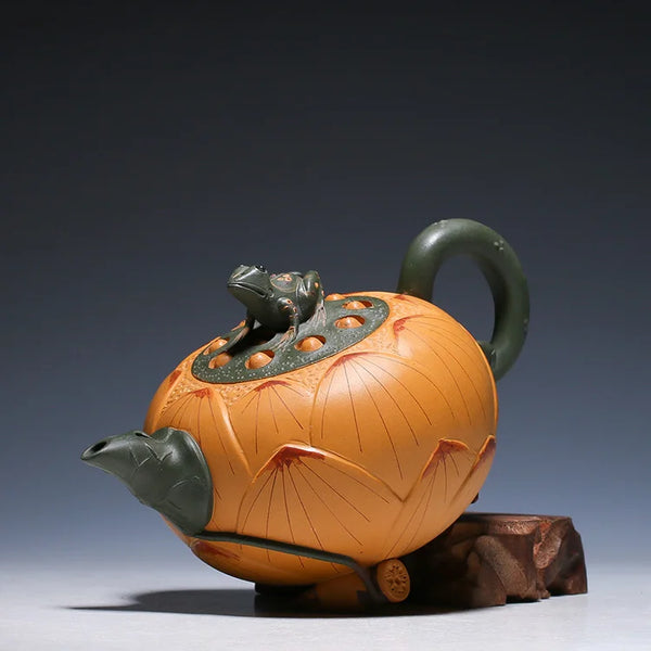 Lotus Frog Clay Teapot-ToShay.org