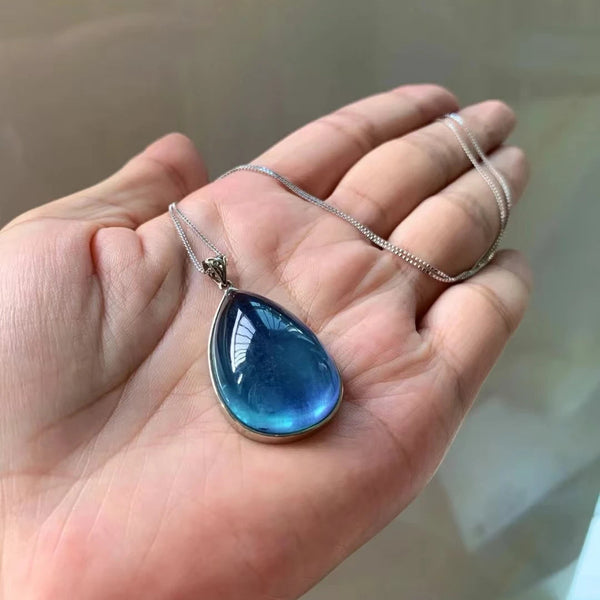 Blue Aquamarine Pendant-ToShay.org