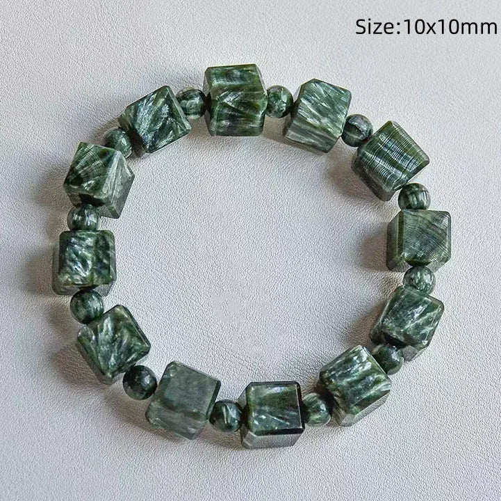 Green Seraphinite Cube Bracelet-ToShay.org