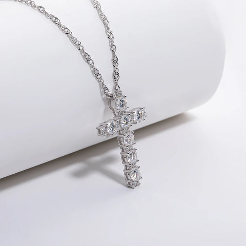 Moissanite Diamond Cross Pendant-ToShay.org
