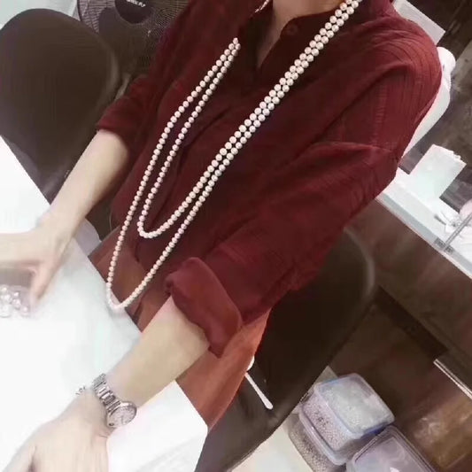 White Pearl Bead Necklace-ToShay.org