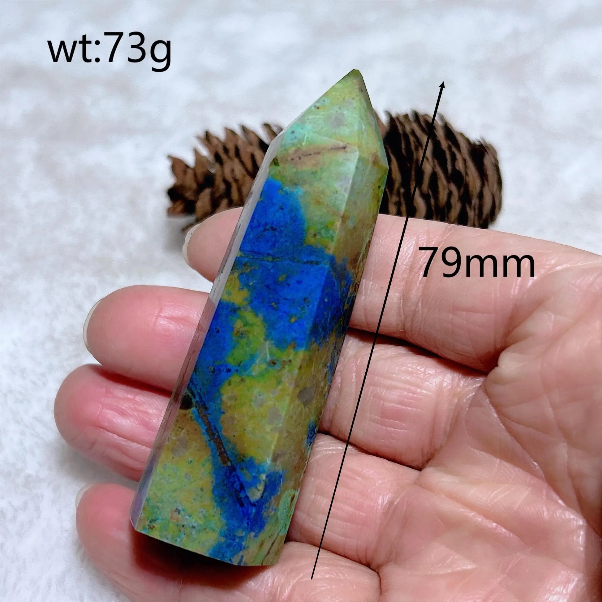 Blue Azurite Chrysocolla Point-ToShay.org
