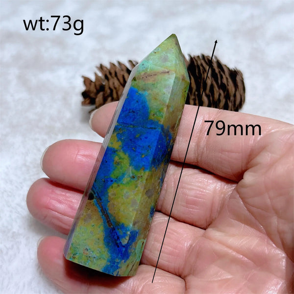 Blue Azurite Chrysocolla Point-ToShay.org