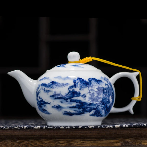 White Painted Porcelain Teapots-ToShay.org