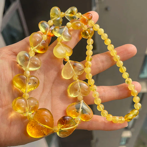 Yellow Amber Heart Bracelets-ToShay.org