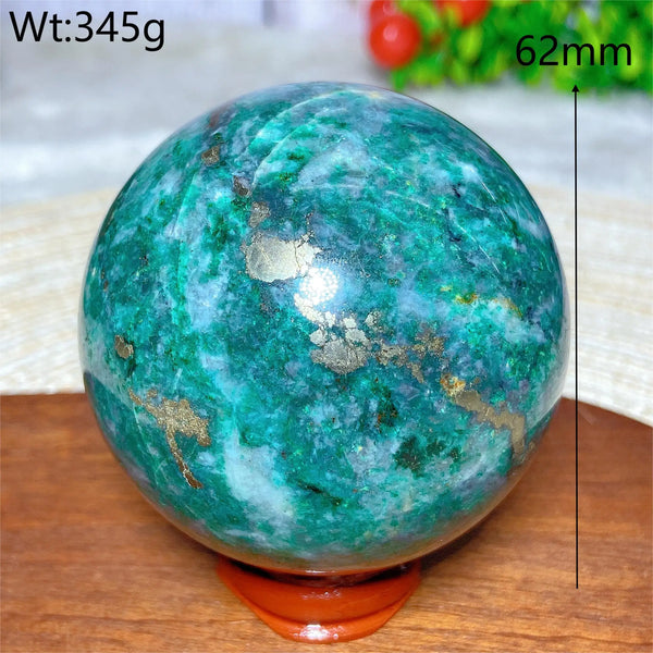 Green Jasper Pyrite Ball-ToShay.org