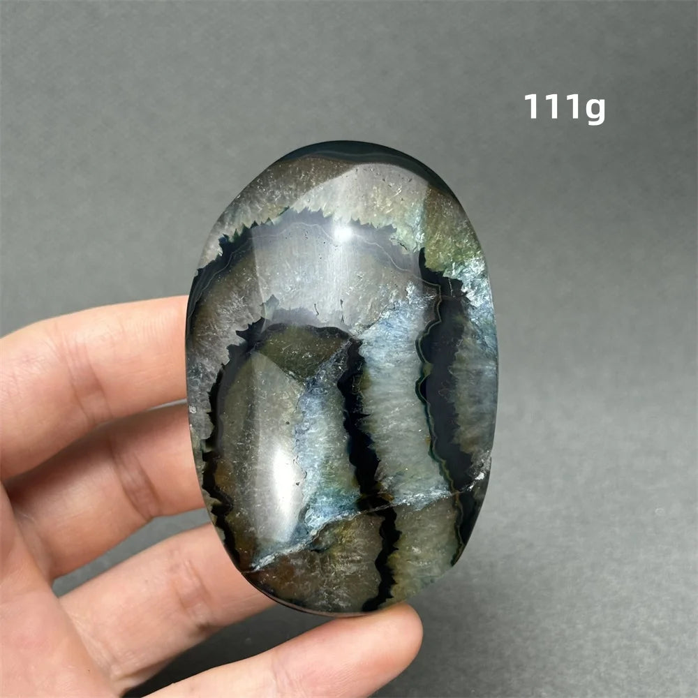 Blue Agate Palm Stone-ToShay.org