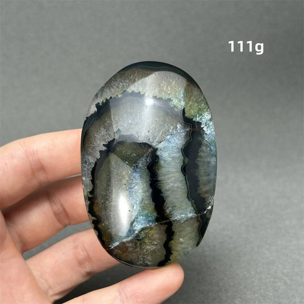 Blue Agate Palm Stone-ToShay.org