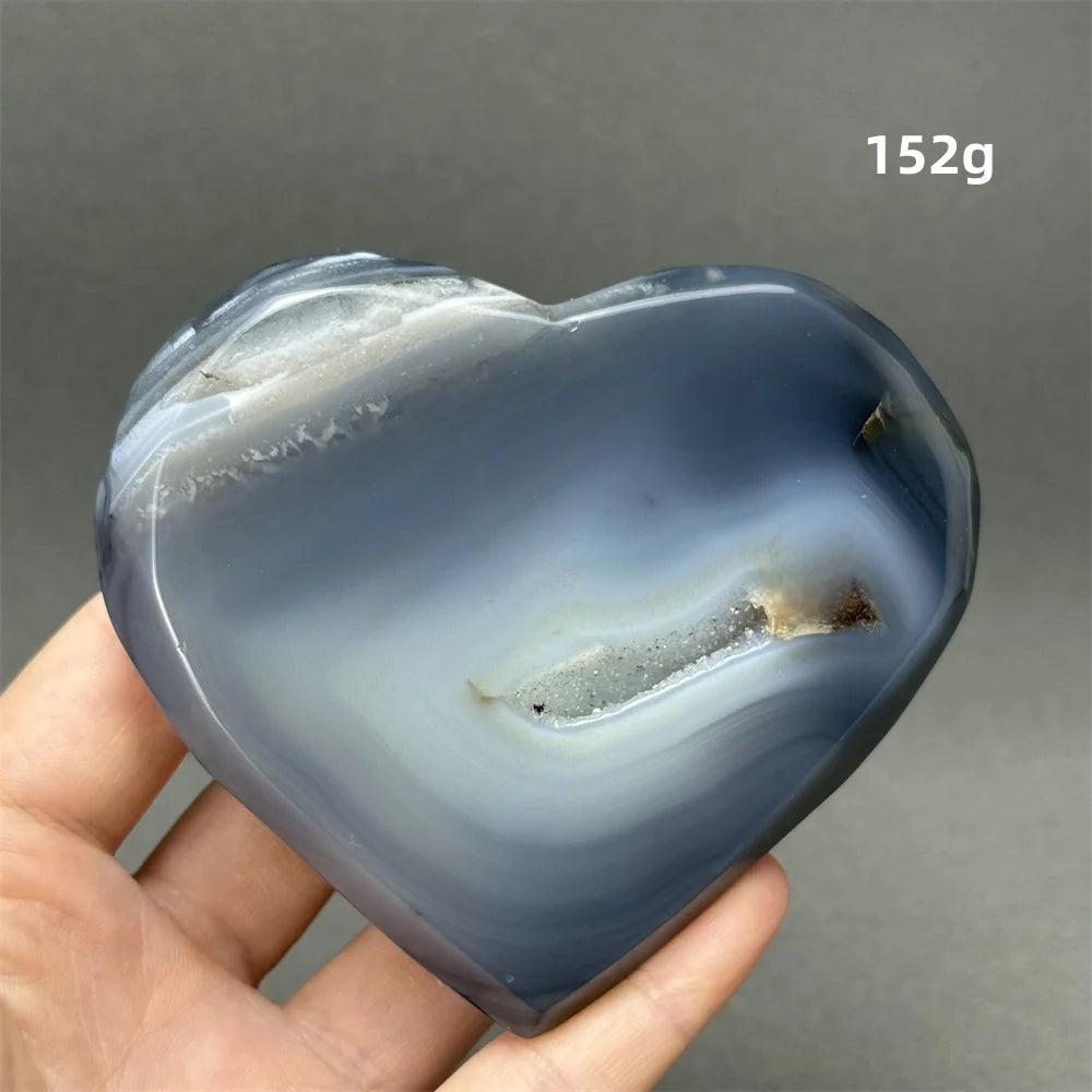 Grey Agate Geode Heart-ToShay.org