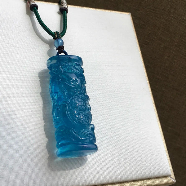 Blue Aquamarine Pendant-ToShay.org