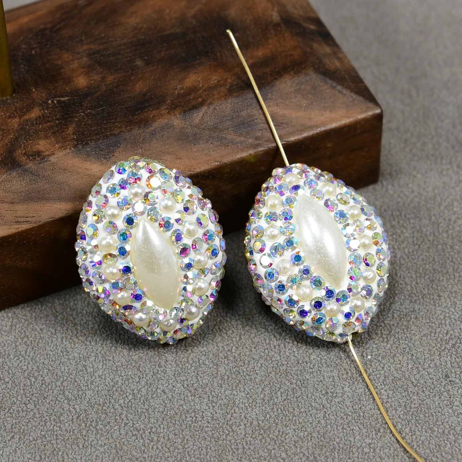 White Pearl Rhinestone Beads-ToShay.org
