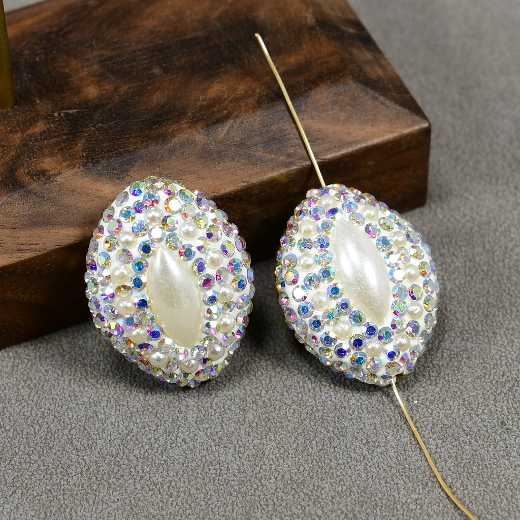 White Pearl Rhinestone Beads-ToShay.org