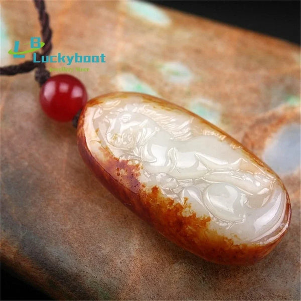 Yellow Jade Horse Pendant-ToShay.org