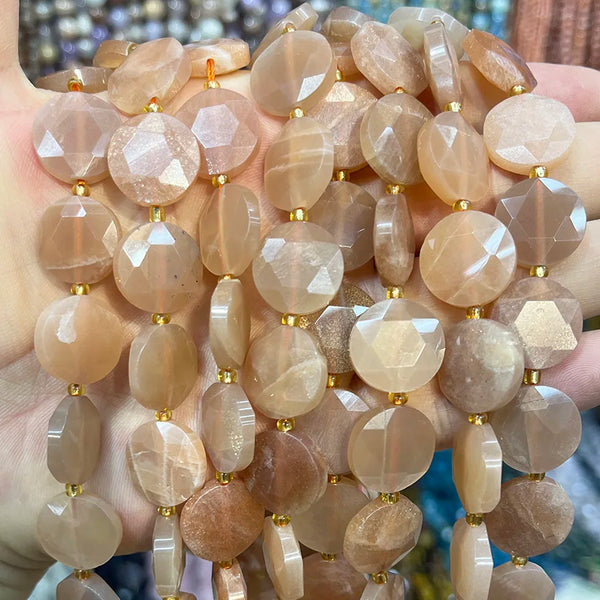 Caramel Sunstone Coin Beads-ToShay.org