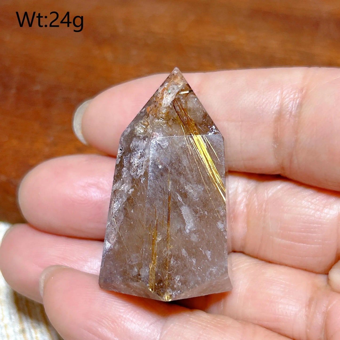 Gold Rutilated Crystal Point-ToShay.org