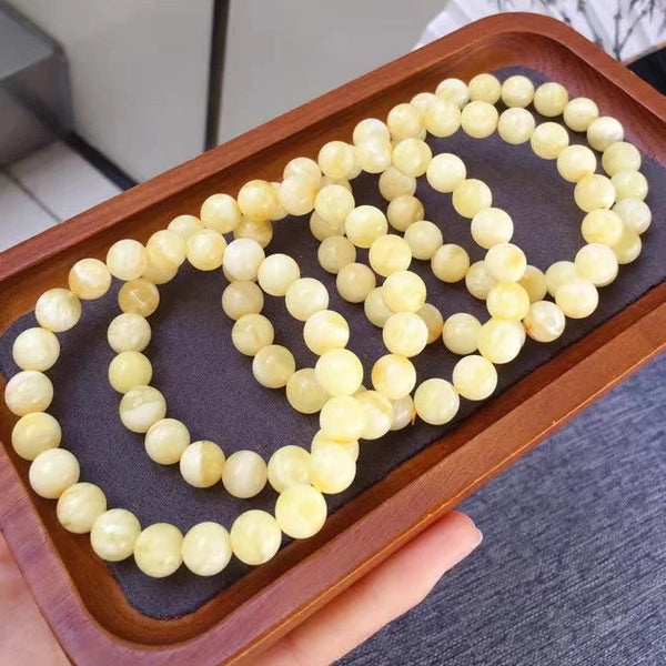 Yellow Amber Bead Bracelet-ToShay.org