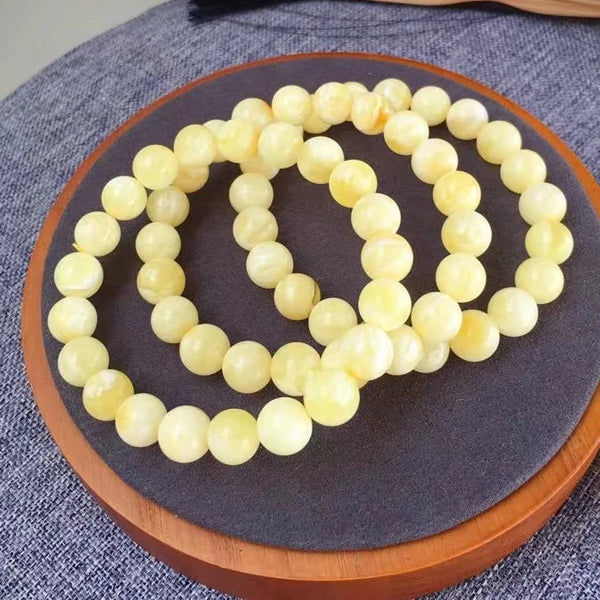 Yellow Amber Bead Bracelet-ToShay.org