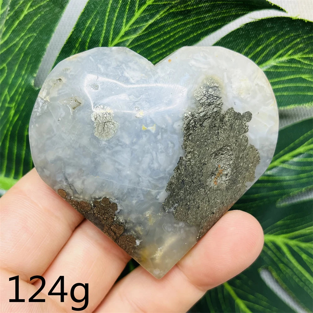 Yellow Chalcopyrite Agate Heart-ToShay.org
