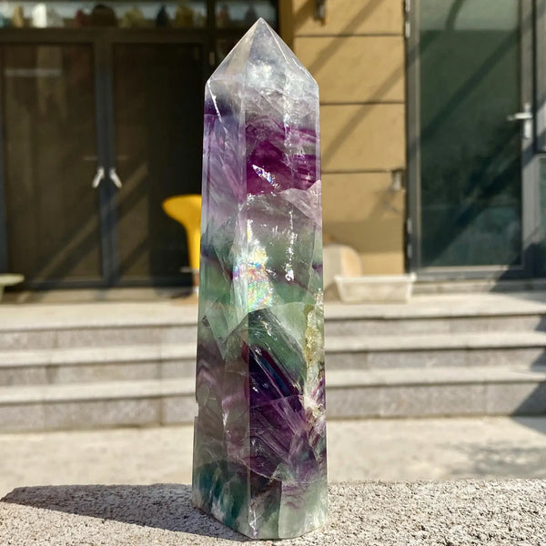 Rainbow Fluorite Crystal Point-ToShay.org
