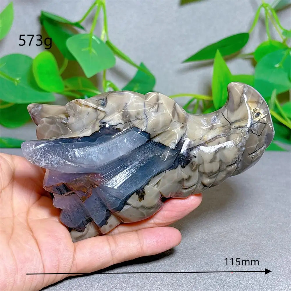 Fire Agate Dragon Skull-ToShay.org