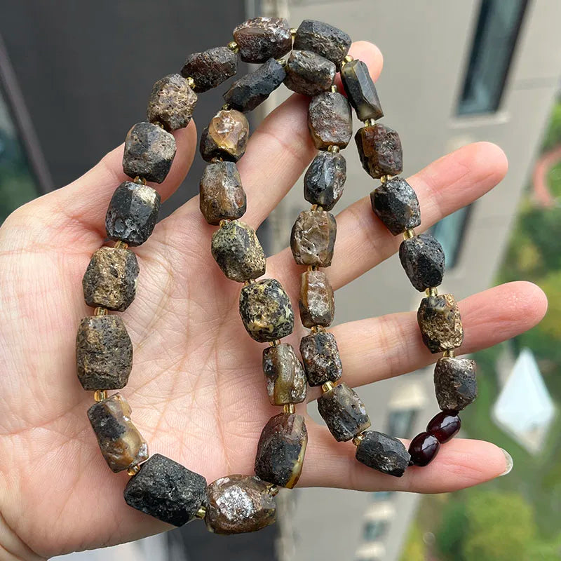 Yellow Amber Bead Necklace-ToShay.org