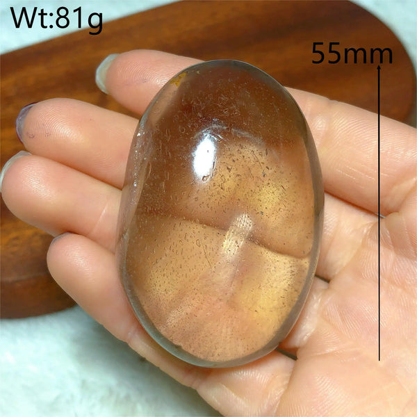 Clear Smokey Quartz Palm Stone-ToShay.org