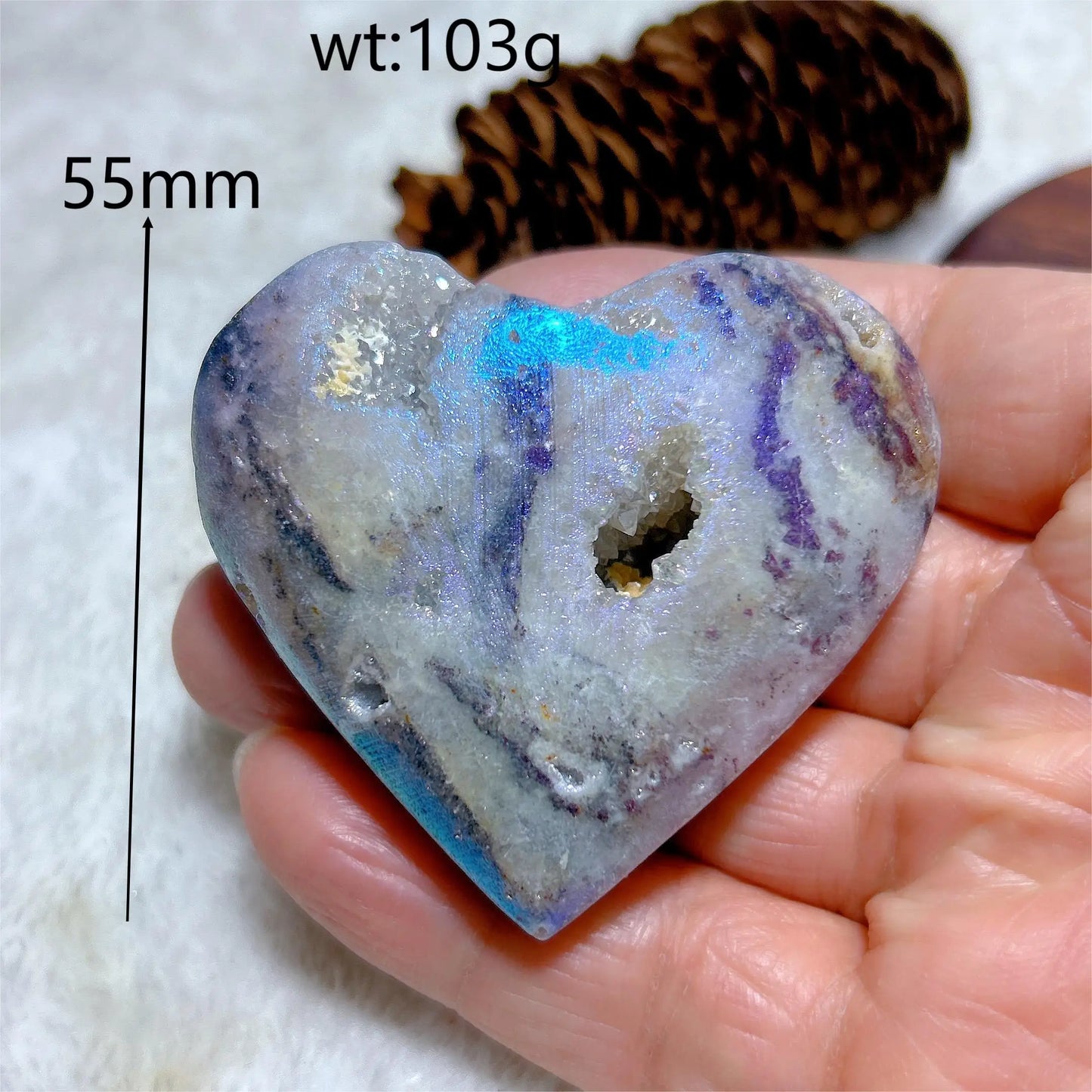 Purple Aura Sphalerite Heart-ToShay.org