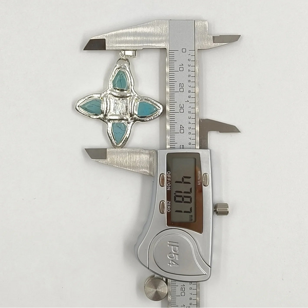Blue Turquoise Cross Pendant-ToShay.org