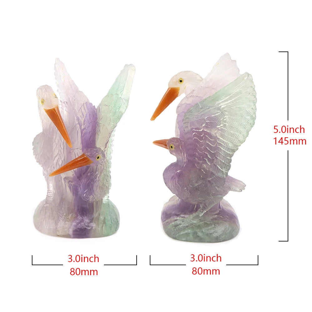 Rainbow Fluorite Fairy Crane-ToShay.org