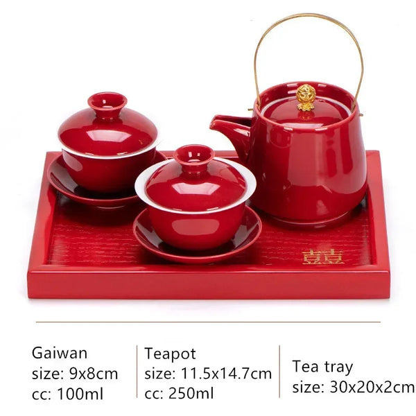 Red Ceramic Tea Sets-ToShay.org